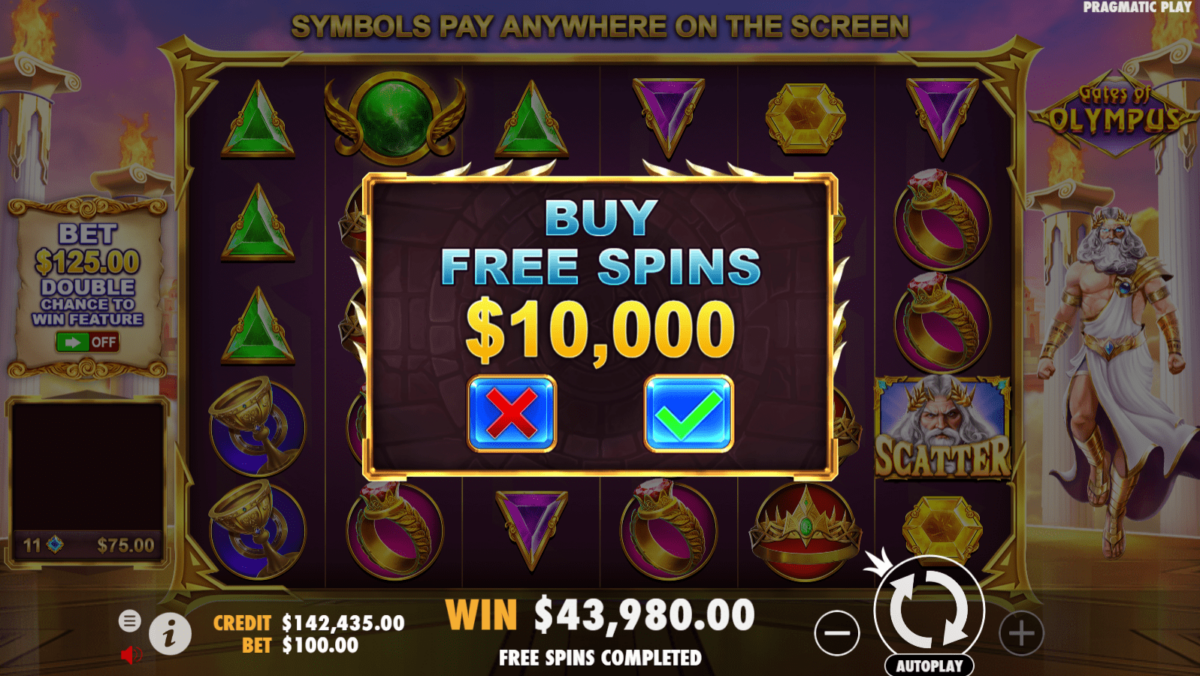 Free Spins in Gates of Olympus Online Casino