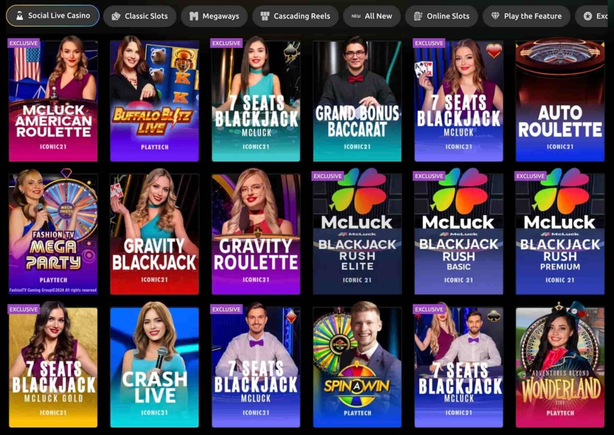Live Dealer Games at McLuck