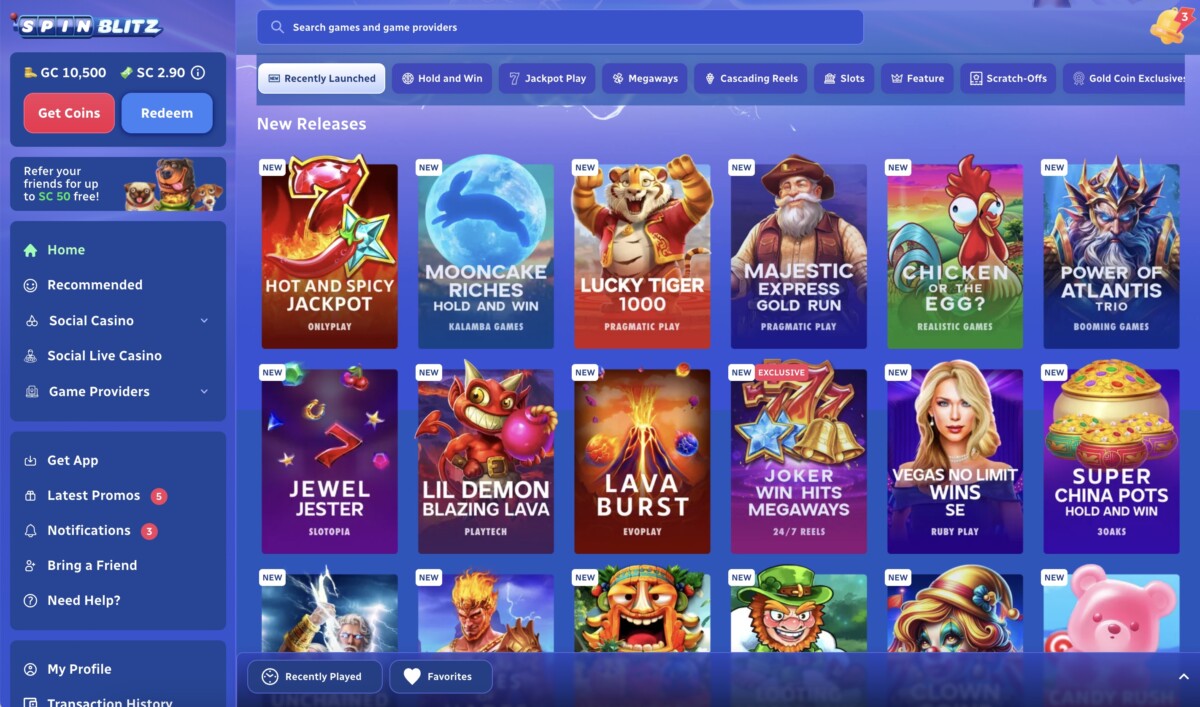 Spinblitz recently launched new slots in May 2025