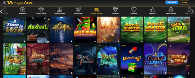 A snapshot of Vegas Aces Casino