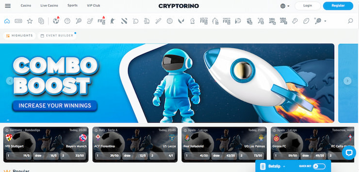 Cryptorino UK Crypto Betting Site