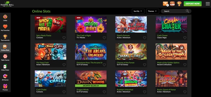 A snapshot at Raging Bull Casino Slots